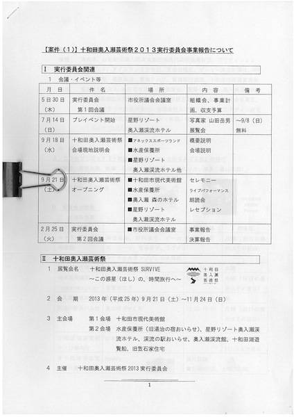 十和田奥入瀬芸術祭2013実行委員会事業報告書